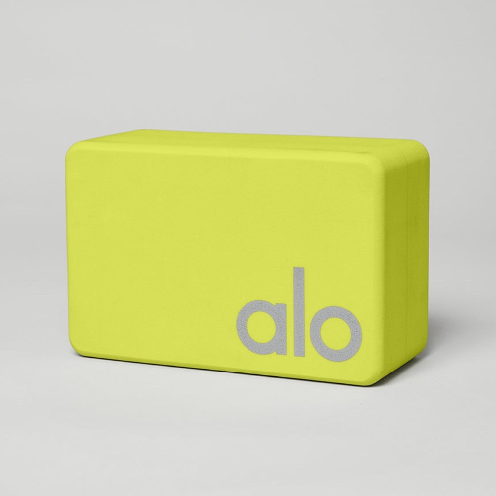 ALO Yoga Uplifting Yoga Block - Highlighter/Silver -  NWT